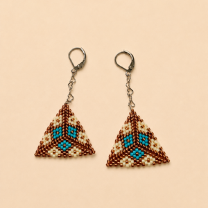 Aretes triangulo dorado - premium